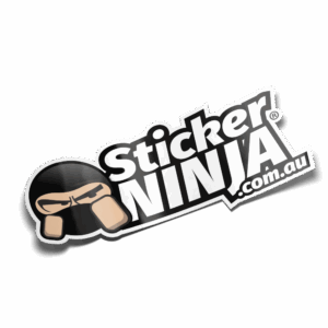 Curved custom die cut Sticker Ninja sticker