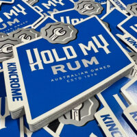 a pile of stickers with text on them