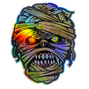 holographic stickers die cut mummy sticker