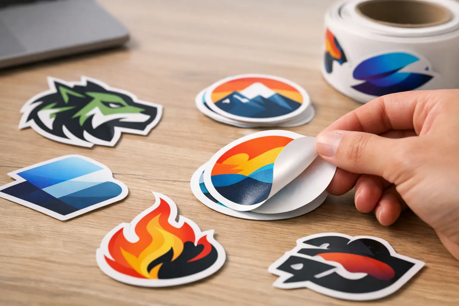 Custom vinyl logo stickers
